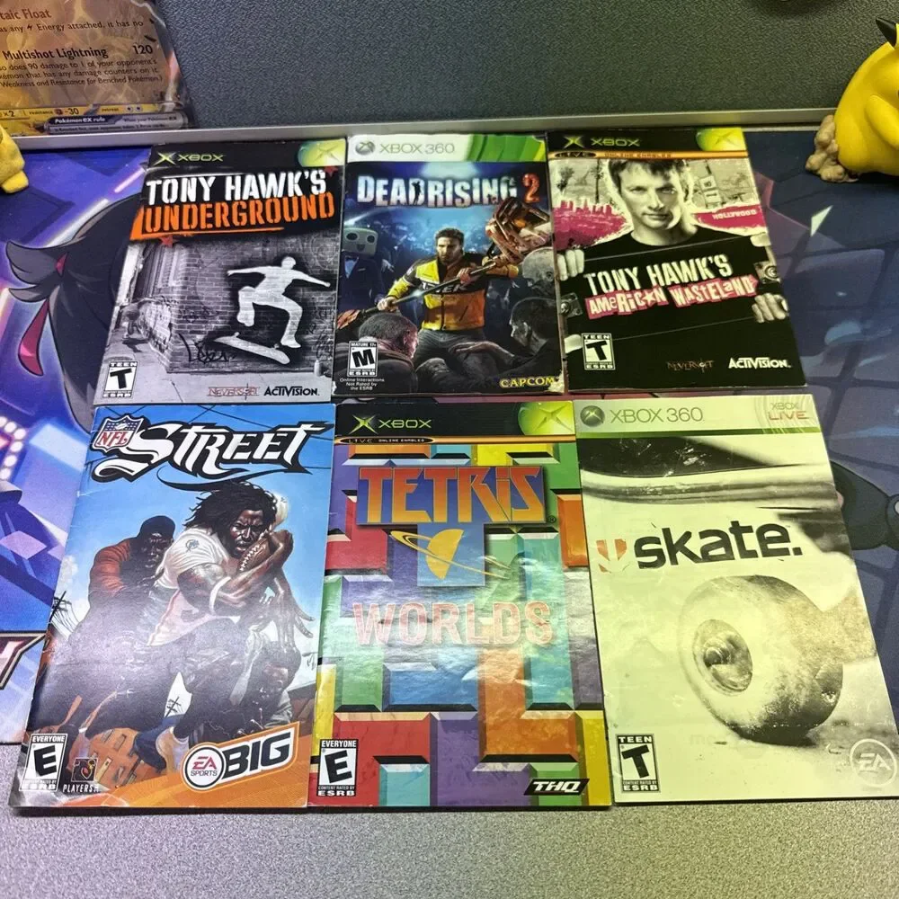 Lot Of 6 Game Manuals NFL Street Tetris Skate Tony Hawk Dead rising